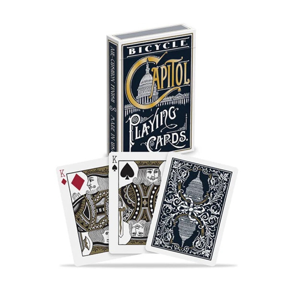 Capitol Playing Cards — Navy Blue & Gold Deck